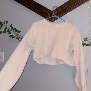 lululemon white cropped long sleeve